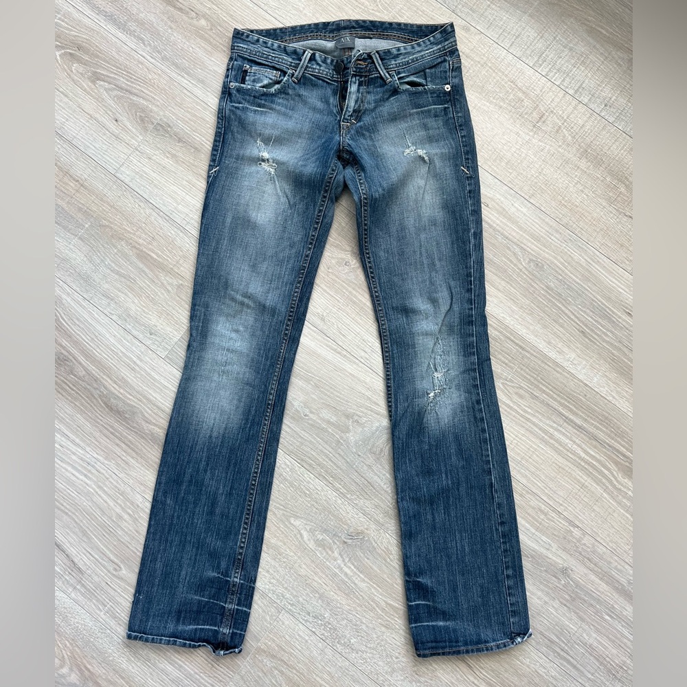 Armani Exchange Blue Straight Leg Jeans